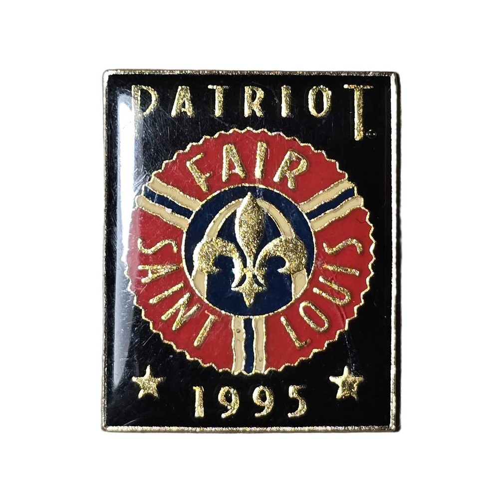 Vintage 1995 Saint Louis Patriot Fair Fleur De Lis Lapel Vest Hat Pin K16